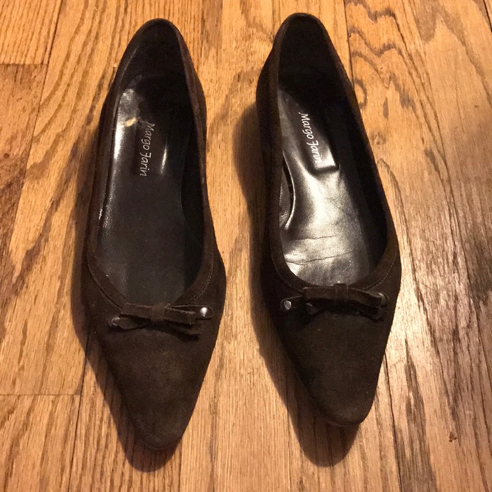 Brown suede flats